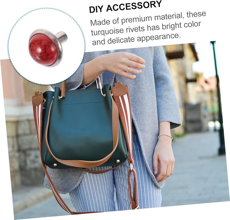 DIY Turquoise Jewelry Making Kit 80pcs Rivets Studs Belt Bag Supplies for Women - Image 3